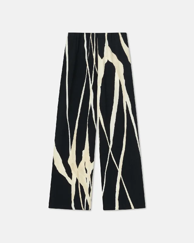 Brenda - Printed Georgette Pants - Light Fringe High-Waist Jeans