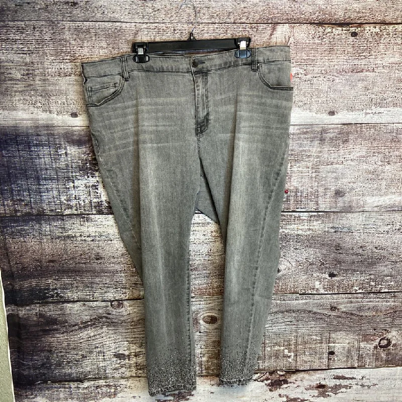 LANE BRYANT GREY DENIM SPARKLE DENIM PANT SIZE 22 D2C TCC Soft Sweatpants Style