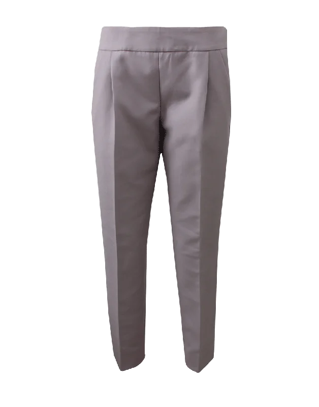 Side Zip Cropped Pant Soft Stretch Trousers