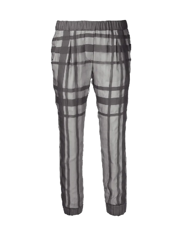 Pull On Silk Pant Comfortable Jogger Trousers
