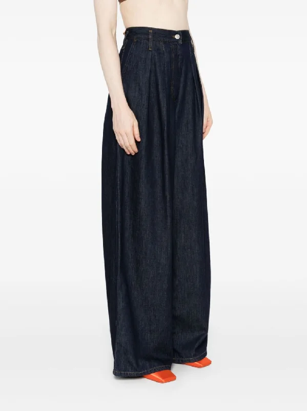 DRIES VAN NOTEN - Women Pleated Wide-Leg Pants Formal Wide-Leg Pants