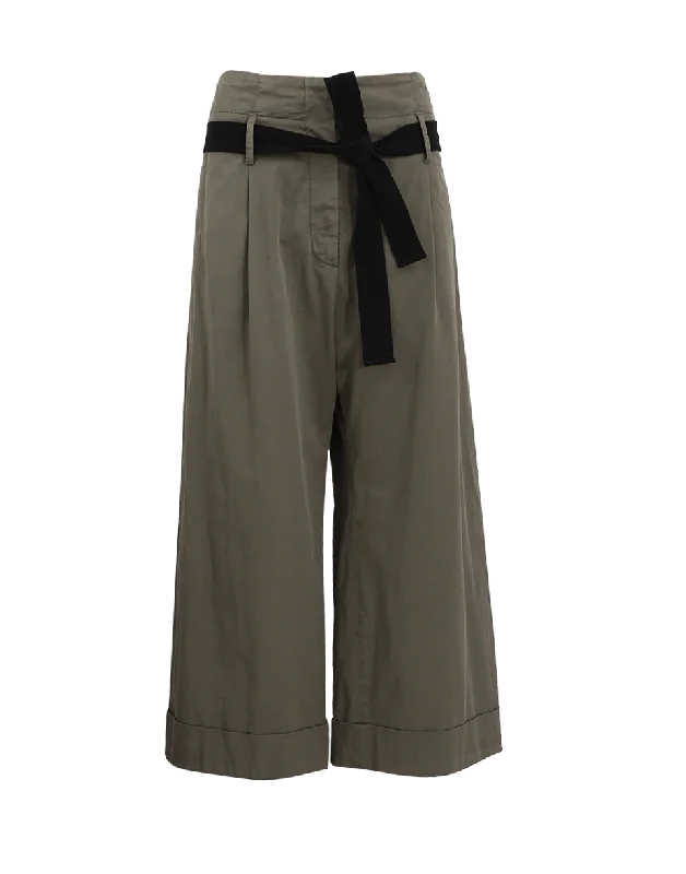 Wide Leg Cuff Pant Stylish Casual Pants
