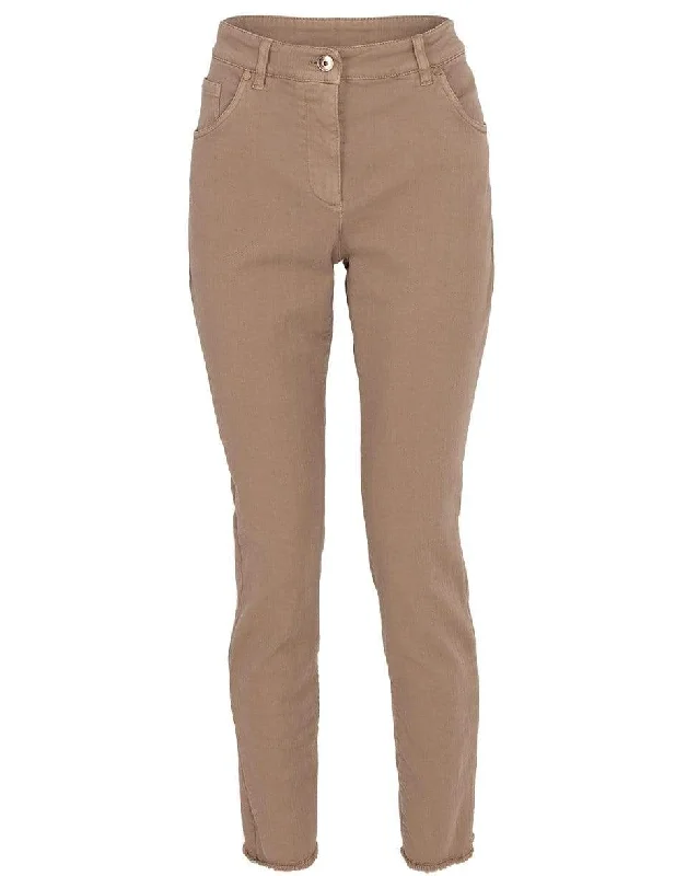 Skinny Frayed Hem Denim Pant Warm Wool Trousers