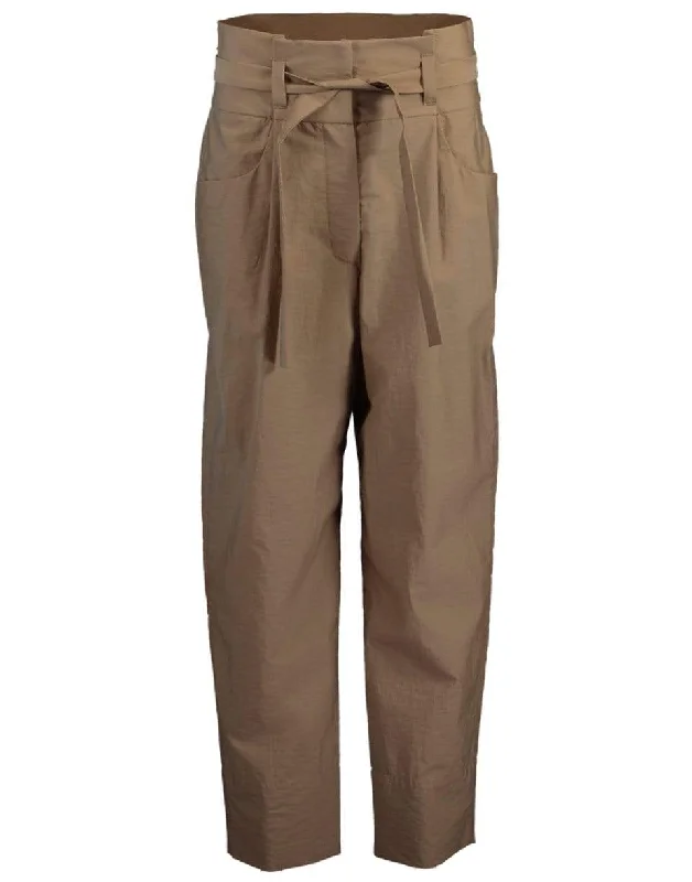 Crinkle Pleat Paperbag Belted Pant Stylish Harem Pants
