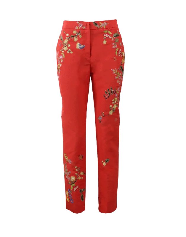 Embroidered Faille Pant Fashionable Track Pants
