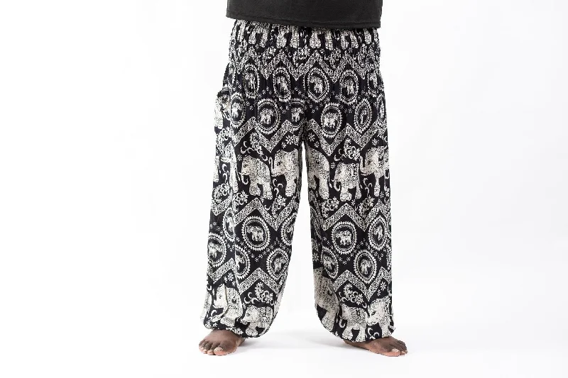 Plus Size Imperial Elephant Unisex Elephant Pants in Black Casual Sweatpants Style