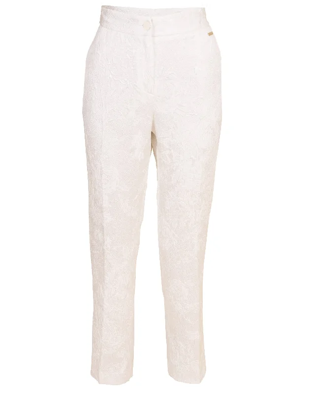 White Cropped Pant Classic Bootcut Trousers