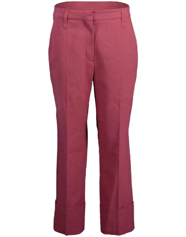 Straight Leg Cuffed Pant Comfortable Wide-Leg Pants