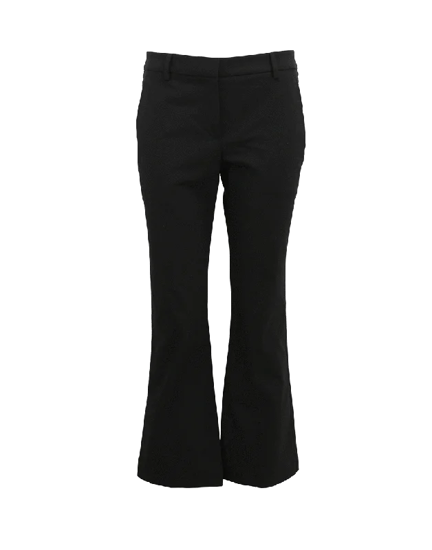 Cotton Stretch Kick Flare Pant High-Waist Trousers