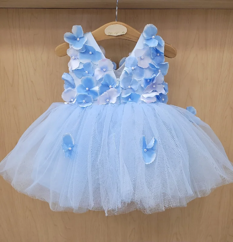 1st Birthday Dress blue butterfly