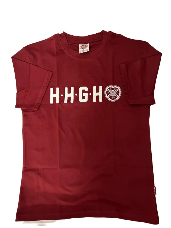 2024/25 Maroon Ladies T-Shirt - HHGH Machine Wash Dry Clean Hand Wash