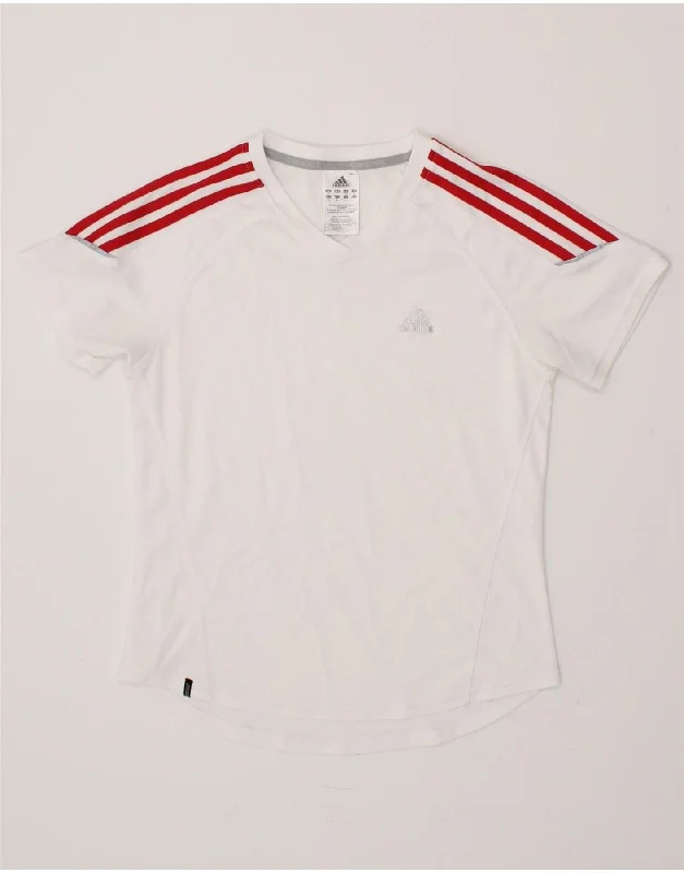 ADIDAS Womens Clima 365 T-Shirt Top UK 12 Medium  White Polyester Elasticated Padded Insulated