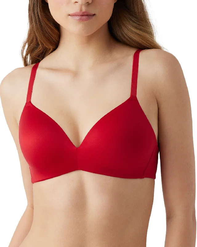 B. Tempt'd By Wacoal Future Foundation Wire free T-Shirt Bra (More colors available) - 956281 - Haute Red Notch Collar Peter Pan Collar Cowl Neck