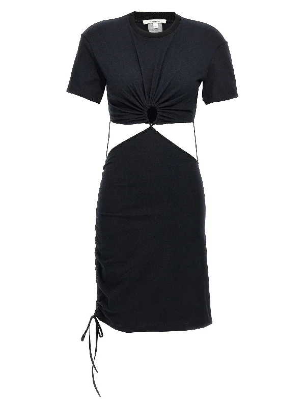 Cut-out T-shirt Dress Embroidered Appliqued Beaded