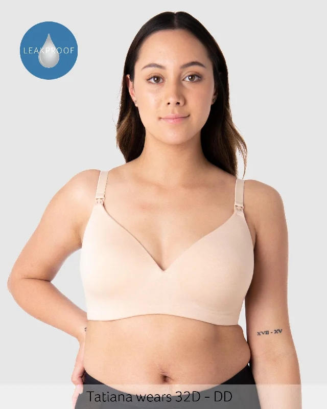 EMBRACE LEAKPROOF FRAPPE T-SHIRT NURSING BRA - WIREFREE Spandex Blend Rayon Blend Denim Blend