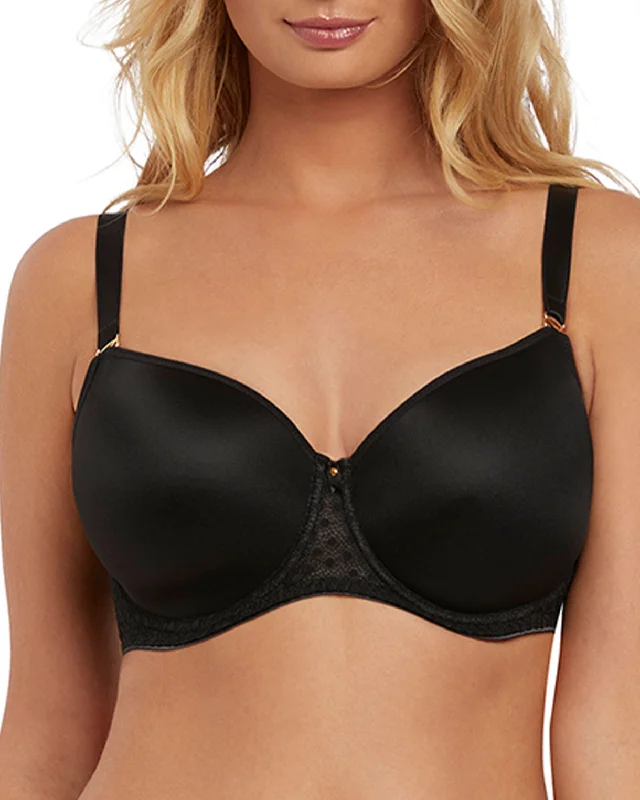 Freya Starlight Underwire T-Shirt Bra - AA5200 - Black Graphic T-Shirt Round Neck Polyester