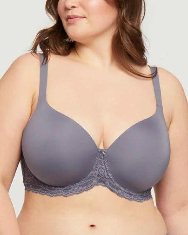 Montelle Pure Plus Full Coverage T-Shirt Bra (More colors available) - 9320 - Grey Satin Blend Silk Blend Wool Blend