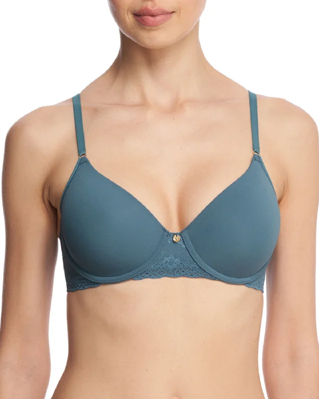 Natori Bliss Perfection T-Shirt Bra (More colors available) - 721154 - Poolside Notch Collar Peter Pan Collar Cowl Neck