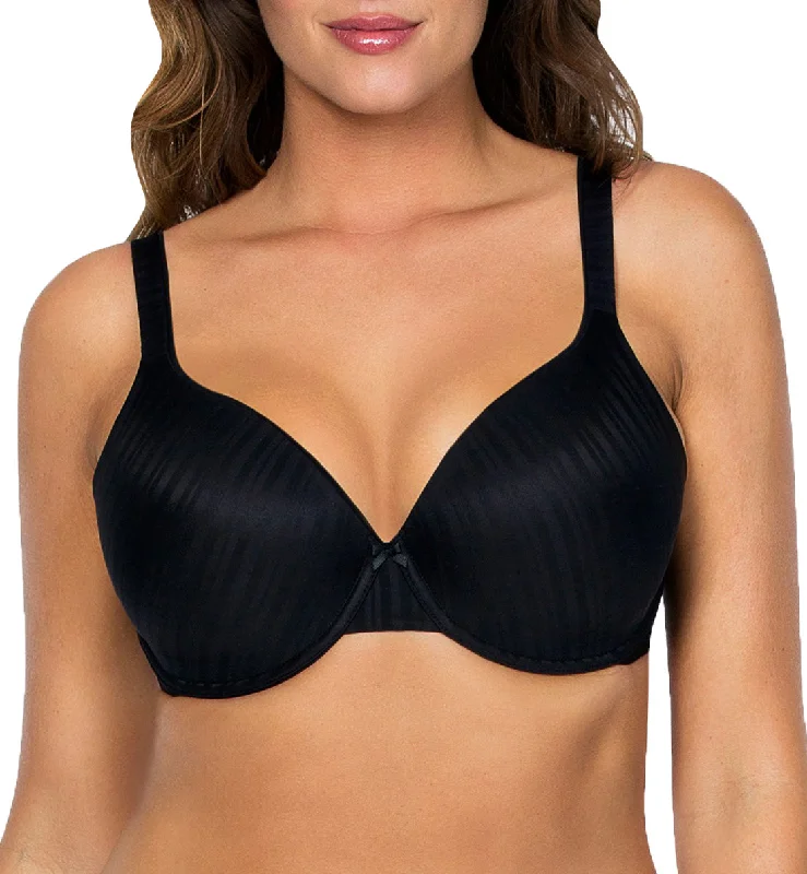 Parfait Aline Full Coverage Underwire T-shirt Bra (P5251) - Black Print Jacquard Patchwork