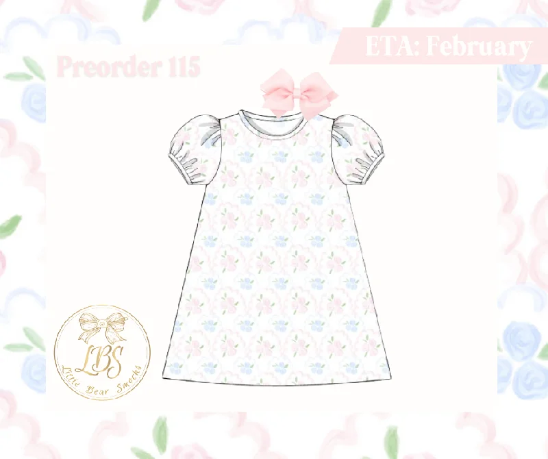PO115 PINK & BLUE ROSEBUD PLAY DRESS