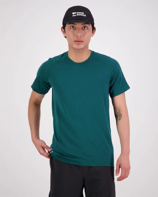 Temple Merino Air-Con T-Shirt - Evergreen Chenille Blend Fleece Blend Nylon Blend
