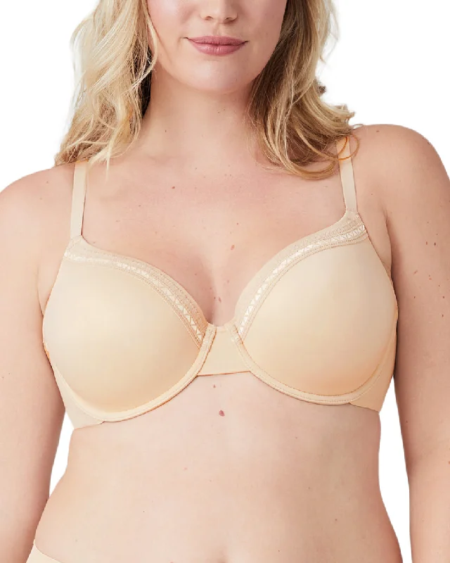 Wacoal Perfect Primer Underwire T-Shirt Bra (More colors available) - 853213 - Sand Collared Crew Neck Turtle Neck