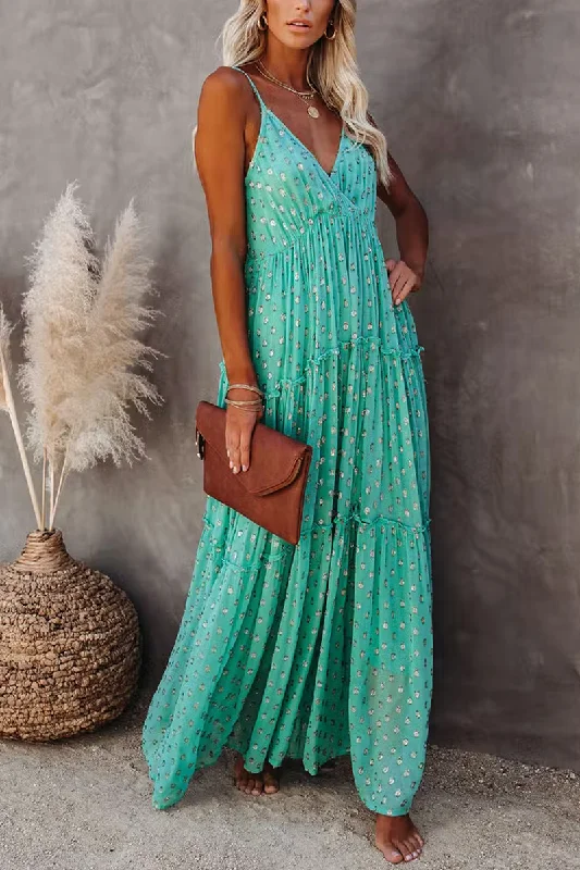 Fathoms Below Adjustable Metallic Tiered Maxi Dress Fashionable Sleeveless Maxi Dress