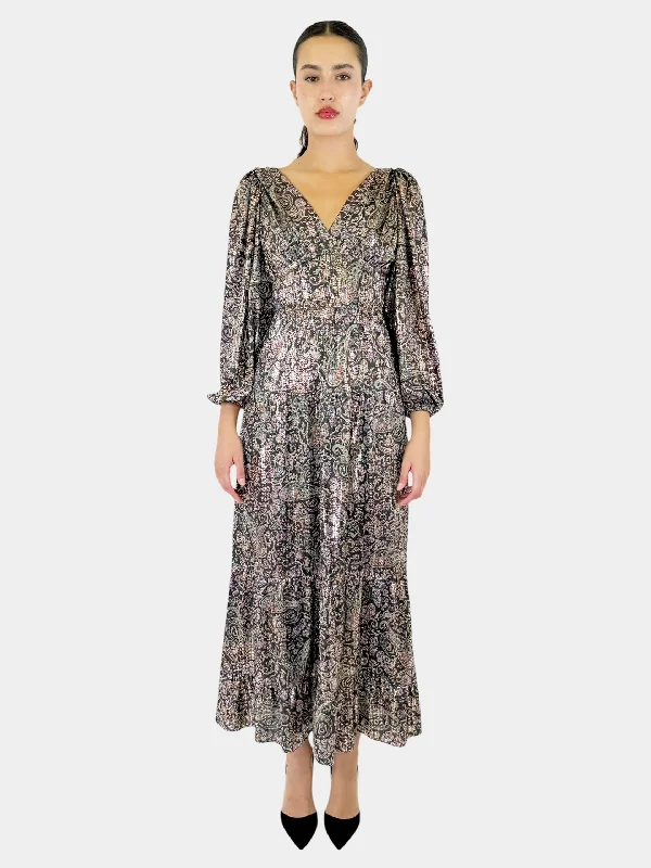 Glady Paisley Print Maxi Dress - Size XS Chic Sleeveless Maxi Dress
