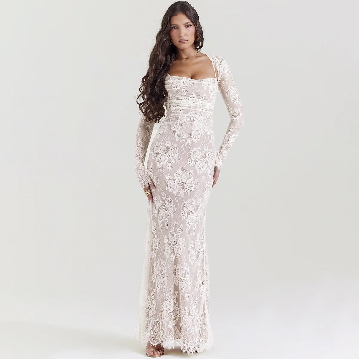 Liora Lace Maxi Dress Elegant Tiered Maxi Dress