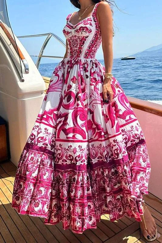 MID RISE FITTED WAIST MAXI DRESS Elegant Sleeveless Maxi Dress