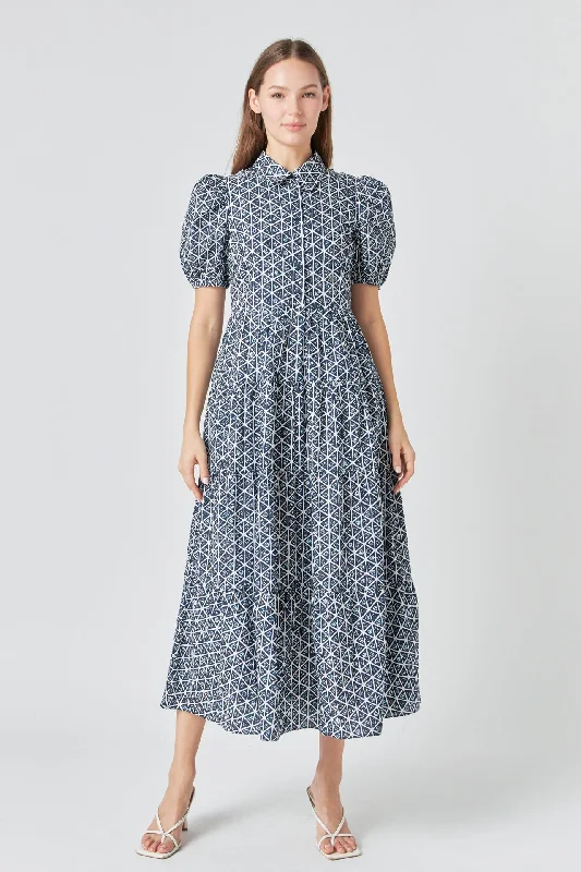 Print Button Up Maxi Dress Elegant Silk Maxi Dress