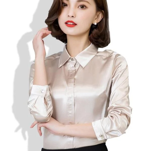 Casual Silk Blouse Modern Oversized Blouse