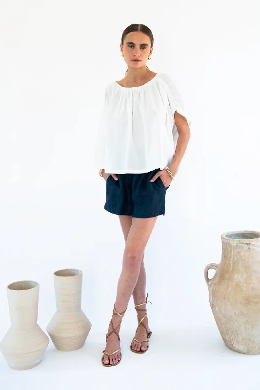 Julietta Blouse - Cotton Poplin Romantic Lace Blouse