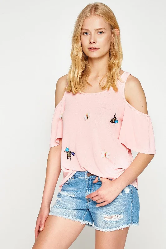 Women Pink Blouse Polished Work Blouse