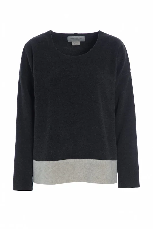 ONE SIZE BLOUSE WOMEN - 1335 - SOFT BLACK/SAND Casual Button Blouse
