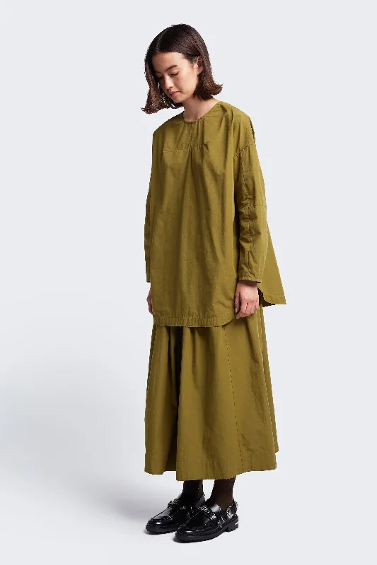 Plateau Blouse Moss Green Boho Printed Blouse