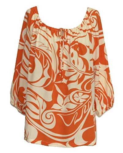 RJC Womens Bold Beach Botanic II Peasant Blouse Versatile Layering Blouse