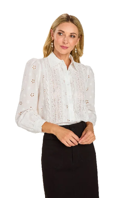 SALOMÉ BLOUSE WHITE Delicate Bow Blouse