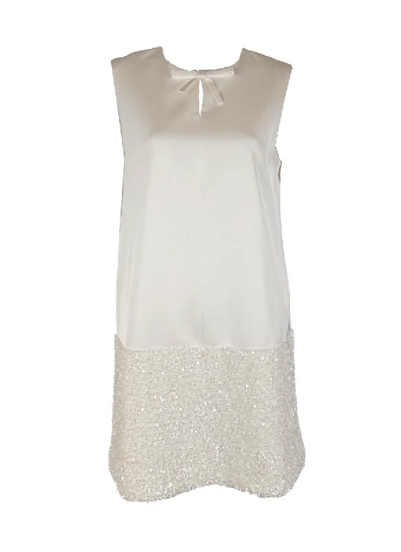 9240020 Sequined Sleeveless Mini Dress *Preorder Chic Mini Dress with V-Neck