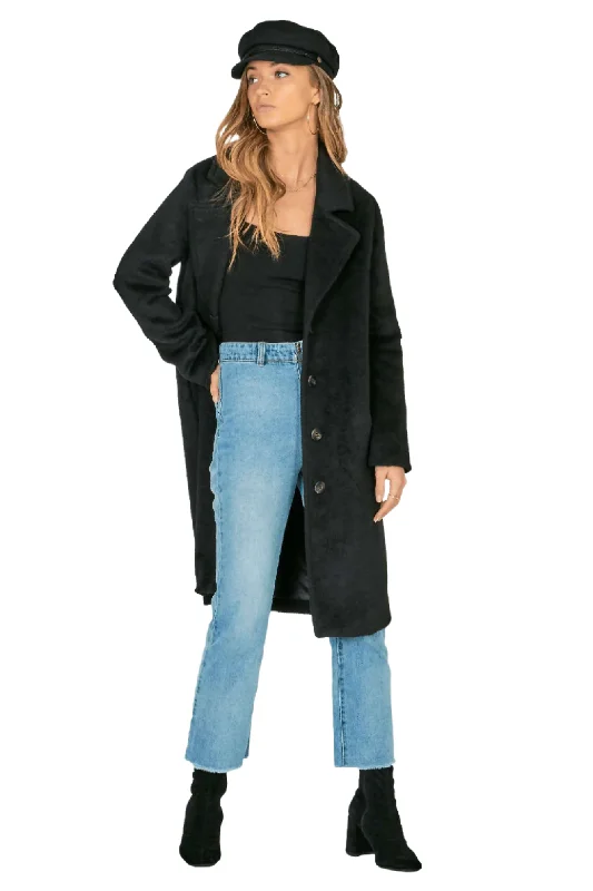 Amuse society looking Fab jacket - black Notch Collar Jacket Peter Pan Collar Jacket Cowl Neck Jacket