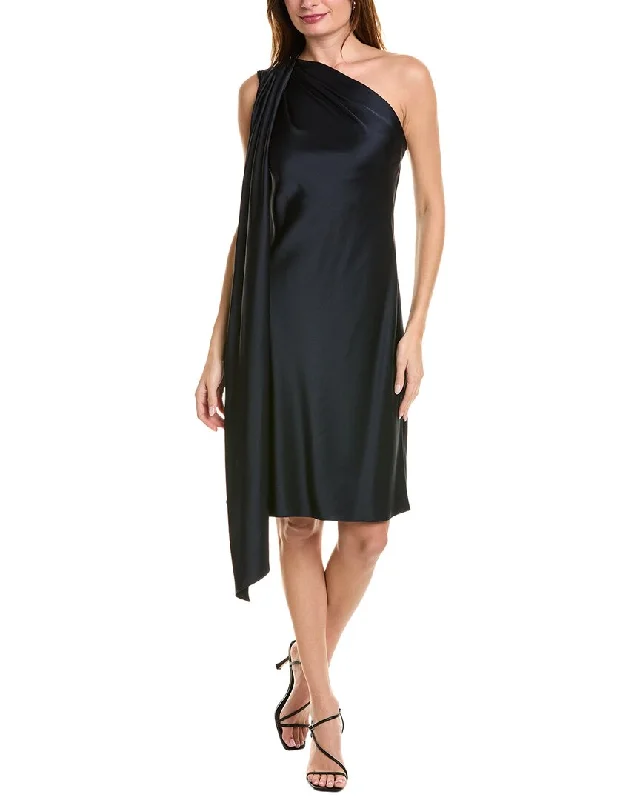 Elie Tahari Satin One-Shoulder Mini Dress Classic Floral Print Mini Dress