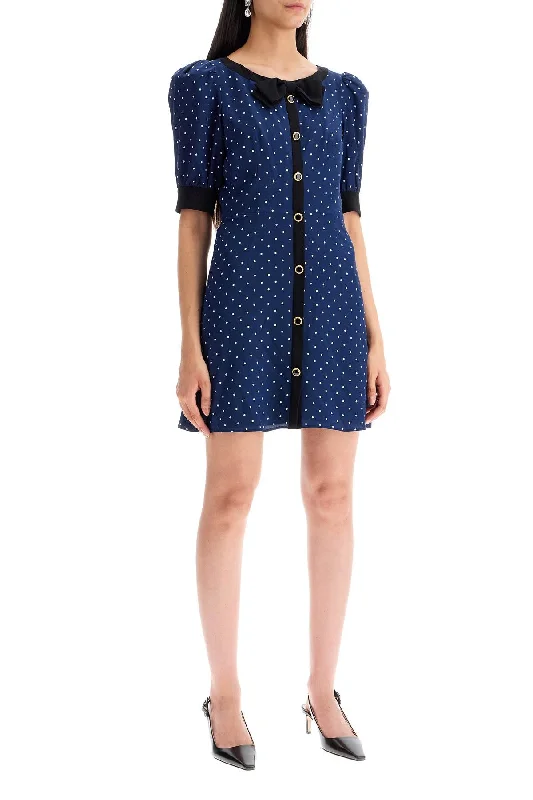 Alessandra Rich 'silk Polka Dot Mini Dress Elegant Tulle Mini Dress