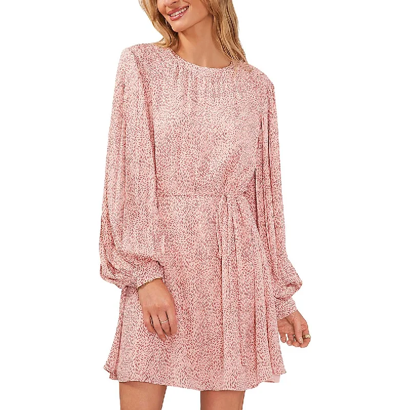 Womens Smocked Knee-Length Mini Dress Cozy A-Line Mini Dress