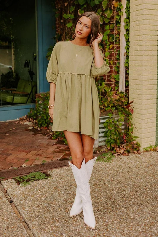 Casual Moment Babdyoll Mini Dress Comfortable Smocked Mini Dress