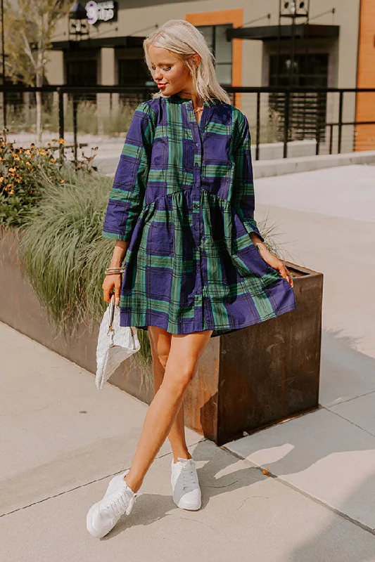 Chic Harvest Plaid Mini Dress in Green Stylish Spaghetti Strap Mini Dress