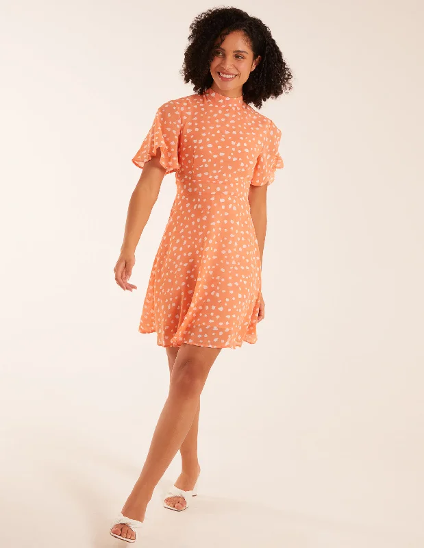 Fit & Flare Mini Dress Casual V-Neck Mini Dress