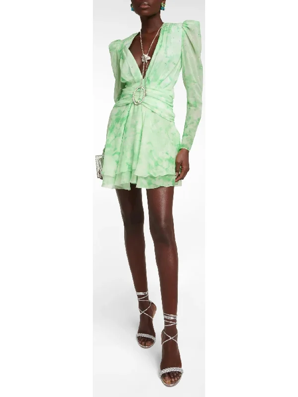 Crystal-Embellished Silk Mini Dress Classic Black Mini Dress