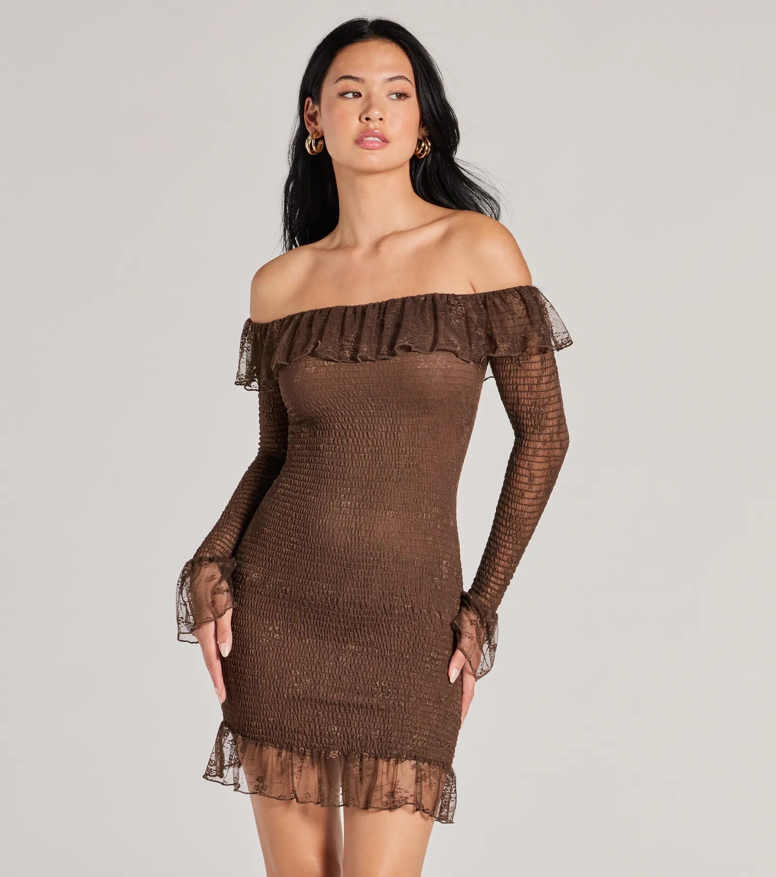 Dreamy Darling Off-The-Shoulder Bodycon Mini Dress Elegant Tulle Mini Dress