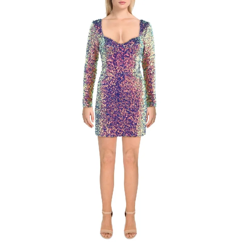 Dress The Population Womens Danica Mesh Sequined Mini Dress Fashionable Pleated Mini Dress Dress The Population Womens Danica Mesh Sequined Mini Dress Fashionable Pleated Mini Dress