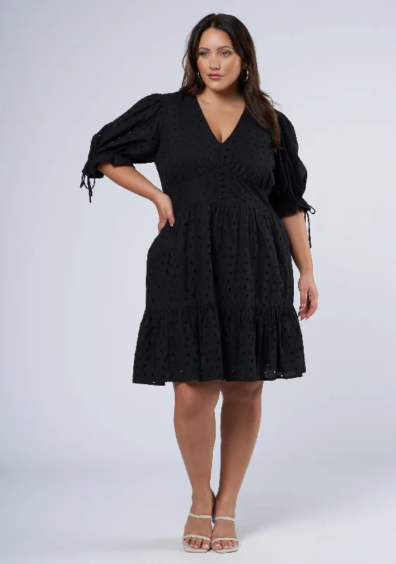 Eiffel Broderie Mini Dress Cozy Knit Mini Dress